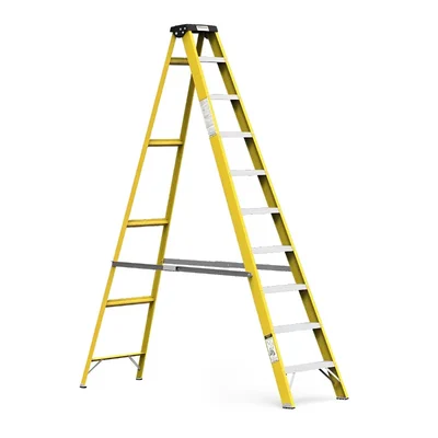 Youngman FRP Fibreglass 9 Steps (3.28 m) Single Sided Self Supporting Ladder Including Tool Storage Platform at The Top
