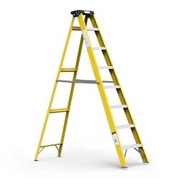 Youngman FRP Fibreglass 7 Steps (2.43 m) Single Sided Self Supporting Ladder Including Tool Storage Platform at The Top