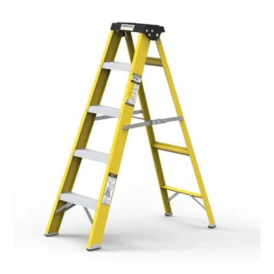 Youngman 4 Steps FRP (Fiberglass) 1.52 m Single Sided Self Supporting Ladder Including Tool Storage Platform at The Top
