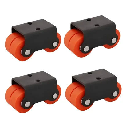 Ackwheel (A-12) Premium Quality Plate type 38mm Height Radius Flat Steel & Plastics Four Caster Wheel (Pack of 4)