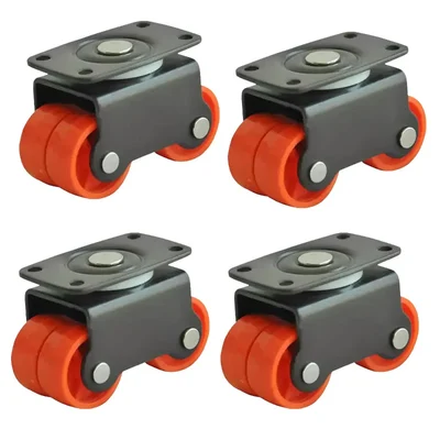 Ackwheel (A-13) Plate Type 45mm Height Flat Radius 360° Moving Top Caster Wheel (Pack of 4)