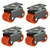 Ackwheel (A-13) Plate Type 45mm Height Flat Radius 360° Moving Top Caster Wheel (Pack of 4)