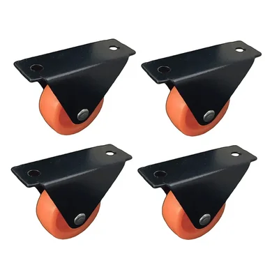 Ackwheel (A-32) Plate Type 38 mm Height Steel & Plastics Flat Fix Caster Wheel (Pack Of 4)