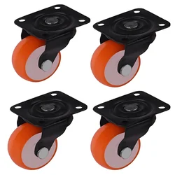 Ackwheel (A-40) Plate Type 38 mm Height Steel & Plastics Flat Radius Puff Caster Wheel (Pack of 4)