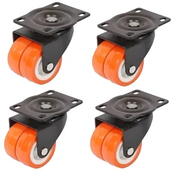 Ackwheel (A-51) Plate Type 64 mm Height Steel & Plastics Radius Flat Double Puff Caster Wheel (Pack of 4)