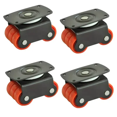 Ackwheel (A-5) 48mm Height Flat Radius Sixer Plate Type Caster Wheel With 360° Rotating Top Plate (Pack of 4)