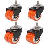 Ackwheel (A-53) 64 mm Steel & Plastics Radius Flat Thread Type Double Puff Caster Wheel (Pack of 4)