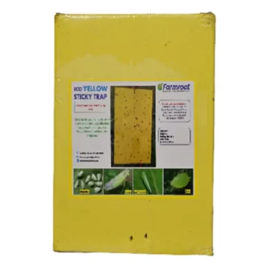 FARMROOT A5 Size Corrogated Sticky Trap and Lure(Color-Yellow,Pack-3 pieces)