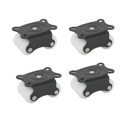 Ackwheel (A-60) Premium Quality Plate type 52mm Height Steel & Plastics Radius Flat 360° Rotating Plate Sixer Caster Wheel (Pack of 4)