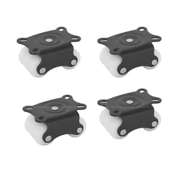 Ackwheel (A-60) Premium Quality Plate type 52mm Height Steel & Plastics Radius Flat 360° Rotating Plate Sixer Caster Wheel (Pack of 4)