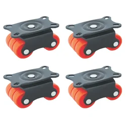 Ackwheel (A-65) Heavy Duty 52mm Plate type Height Steel & Plastics Radius Flat 360° Rotating Plate Sixer Castor Wheel (Pack of 4)