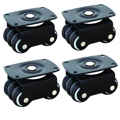 Ackwheel (A-67) Plate type 48 mm Height Flat Radius 360° Rotating Top Plate Sixer Caster Wheel (Pack of 4)