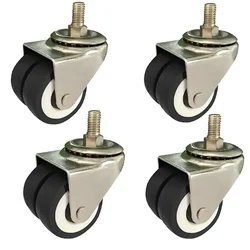 Ackwheel (A-79) 68 mm Height Flat Radius Thread Type Duel Bearing Double Puff Castor Wheel (Pack of 4)