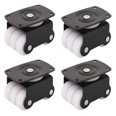 Ackwheel (A-7)48 mm Height Flat Radius Sixer Plate Type Caster Wheel With 360° Rotating Top Plate (Pack of 4)