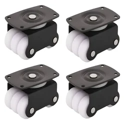 Ackwheel (A-7)48 mm Height Flat Radius Sixer Plate Type Caster Wheel With 360° Rotating Top Plate (Pack of 4)