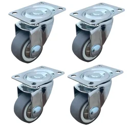 Ackwheel (A-92) Plate Type 40 mm Height Flat Radius 360° Rotating Plate Puff Castor Wheel (Pack of 4)