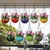 6 Pcs ABS Plastic Hanging Plant Pots with Stainless Steel Chain for Home, Office & Garden
