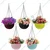 6 Pcs ABS Plastic Hanging Plant Pots with Stainless Steel Chain for Home, Office & Garden
