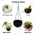 6 Pcs ABS Plastic Hanging Plant Pots with Stainless Steel Chain for Home, Office & Garden