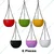 6 Pcs ABS Plastic Hanging Plant Pots with Stainless Steel Chain for Home, Office & Garden