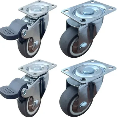Ackwheel 2 inch (50 mm) Puff Caster Wheel With Plate Type, 100 kg Load Capacity, A-100 (Set of 4)
