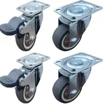 Ackwheel 2 inch (50 mm) Puff Caster Wheel With Plate Type, 100 kg Load Capacity, A-100 (Set of 4)
