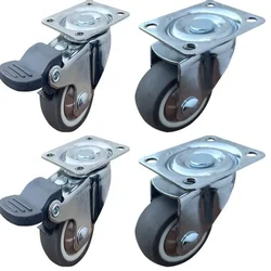 Ackwheel 2 inch (50 mm) Puff Caster Wheel With Plate Type, 100 kg Load Capacity, A-100 (Set of 4)