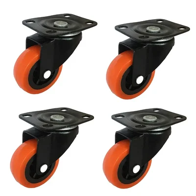 Ackwheel 3 inch (75 mm) Plate Type Puff Caster Wheel, 360 kg Load Capacity, A-105 (Set of 4)