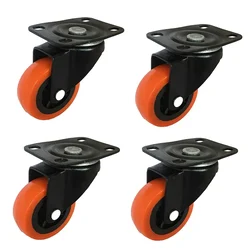 Ackwheel 3 inch (75 mm) Plate Type Puff Caster Wheel, 360 kg Load Capacity, A-105 (Set of 4)