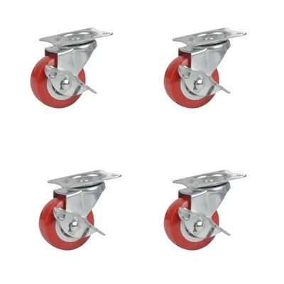 Ackwheel 1.5 inch (38 mm) Plate Type Puff Caster Wheel, 50 kg Load Capacity, A-108 (Set of 4)