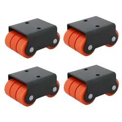 Ackwheel (A-4) Premium Quality Radius Flat Sixer Plate type Caster Wheel Steel & Plastics Material With 38 mm Height (Pack of 4)