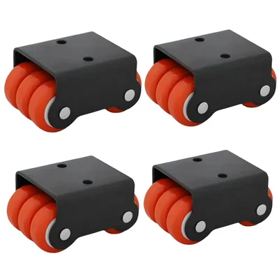 Ackwheel (A-2) Premium Quality Radius Flat Sixer Plate type Caster Wheel Steel & Plastics Material With 38 mm Height (Pack of 4)