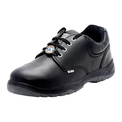 ACME Adjacent Pack of 1, 5 Steel Toe with Black Buffalo Leather, Double Density PU Sole Low Ankle Safety Shoe (CE & ISI Certified)(Pack-1 pair,Size-6)
