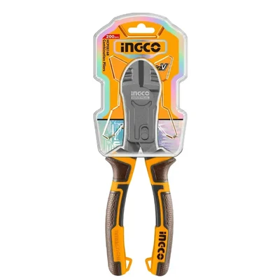 INGCO 9 Inch 65% Energy Saving Compound Action Diagonal Cutting Plier Cr-V Steel Teflon Finish HCDCP58230