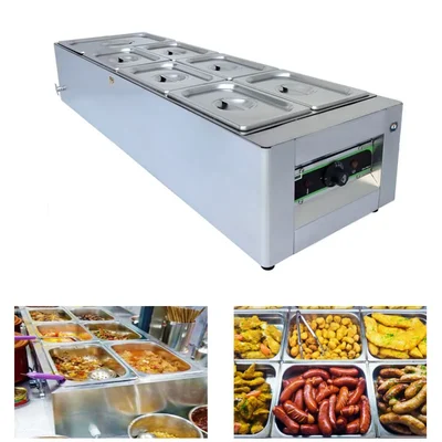 ADORMA BM 32, 7 Pot Electric Bain Marie 32L, 1200W For Buffet Purpose with 1 Year Warranty