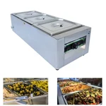 ADORMA BM 24, (3x8L) 24 Liters Bain Marie 3 Pot, 1200W, Stainless Steel SS304 water tank with 1 Year Warranty