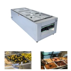 ADORMA BM 24, (2x8L, 2x4L) 24 Liters Bain Marie 4 Pot, 1200W, Stainless Steel 304 water tank with 1 Year Warranty