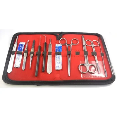 Forgesy Advanced Biology Kit Dissecting Set Flexible Probe Teasing Needles Forceps Scissors Scalpel Handles Blades