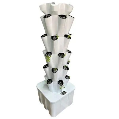 Green Warrior 30 Planter Hydroponic Tower with 60 L Tank, TDS Meter, Nutrients, Seeds & Coco Disc Without Timer Switch(Quantity-With Timer Switch)