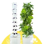 Green Warrior Nova 40 Planter Hydroponic/Aeroponic Tower System with 60 L Tank, TDS Meter, Nutrients, Seeds & Coco Disc