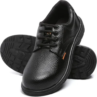 Agarson CAPTAIN Steel Toe Black with Orange Lining Work Safety Shoes(Size-6)