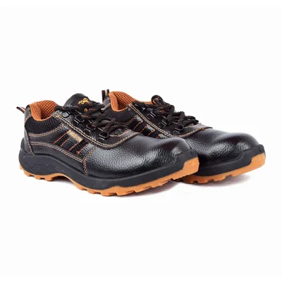 Agarson PASSION Steel Toe Black & Orange Work Safety Shoes(Size-6)