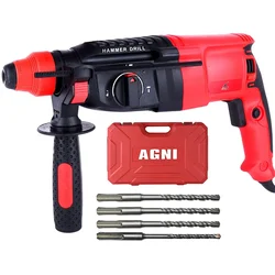 Agni Super 26 mm 800 Watt SDS Rotary Hammer Drill With Drill Bits, 900 RPM (A1606)