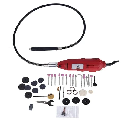 Agni 135W Mini Rotary Die Grinder Tool Kit With Flexible Shaft 38pcs Accessories, 14pc Grinding Stones, Diamond Bits (A1537)