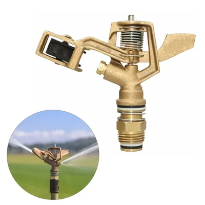 Brass Impact 3/4 Inch Garden Automatic Rotating Male Sprinkler with Nozzle Irrigation Sprayer Head (Pack-1 Pc)