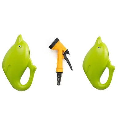AGT Combo Kit of two 2L Dolphin Watering Can and a 5 pattern Spray Gun | Used for Small-scale Gardening Purposes(3 Tools)