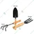 AGT Garden Tools Combo Kit of Trowel, Hand Fork, Cultivator and 2 Pair of Hand Gloves