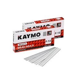 Kaymo Pack of 2, F-12 18 Gauge Brad Nails, 12mm Length - Fine Finish Fasteners for Trim Work and Light Carpentry (BR18G12)