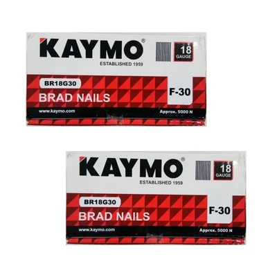 Kaymo Pack of 2, F-30 18 Gauge Brad Nails, 30mm - Versatile Fasteners for Carpentry and Woodworking (BR18G30)