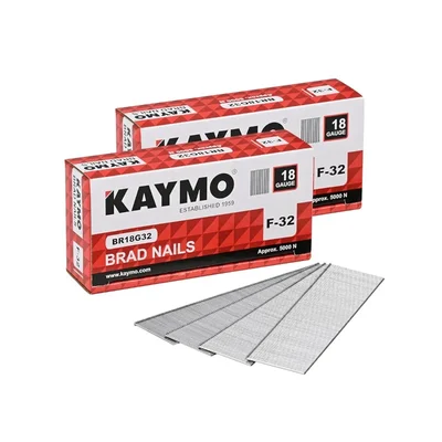 Kaymo Pack of 2, F-32 18 Gauge Brad Nails, 32mm - Fasteners for Woodworking and Construction (BR18G32)